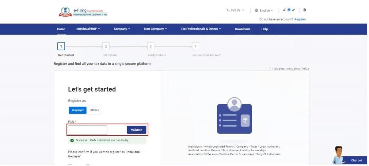 Select Taxpayer Type