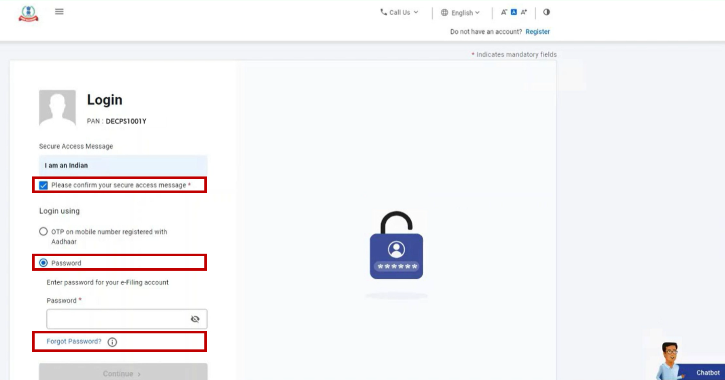 Click Forgot Password on the login screen