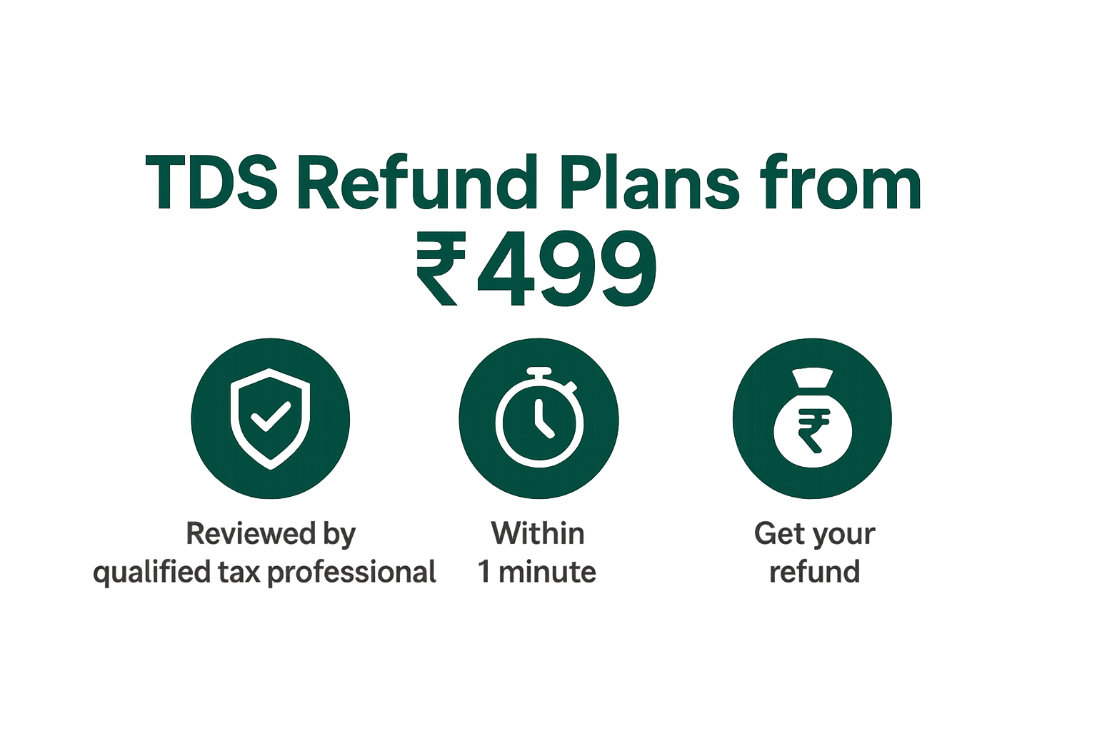 TDS Refund plans from ₹499 — Reviewed by qualified tax professionals